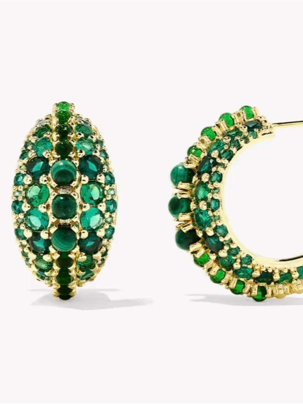Kendra Scott Krista Gold Hoop Earrings in Green Mix
